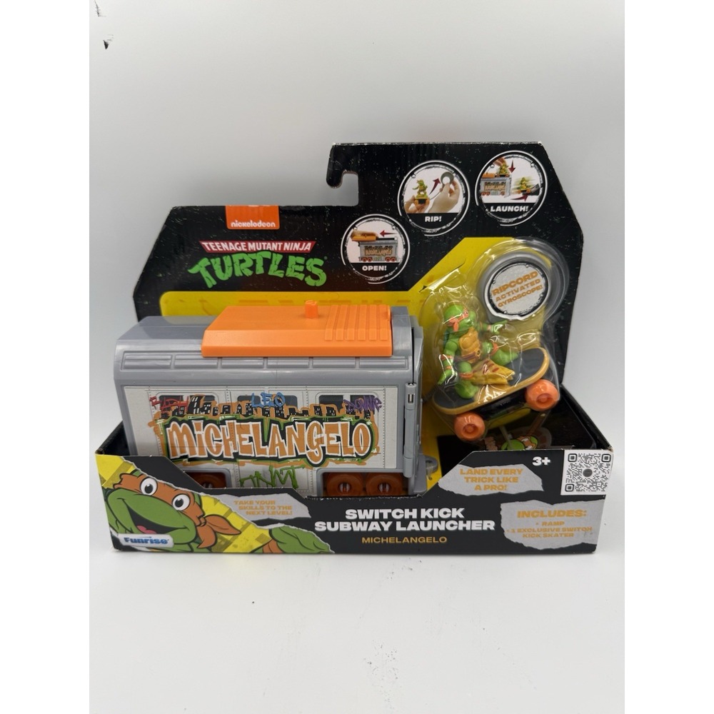 Teenage Mutant Ninja Turtles 5" Switch Kick Subway Launcher Michelangelo Ages...